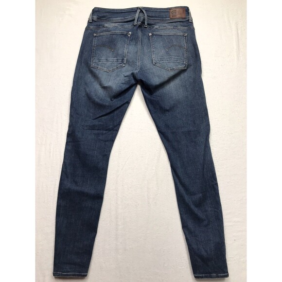 G STAR RAW Lynn Jeans Women 34x32 (32x31 actual) Mid Super Skinny Slim Distress - Picture 2 of 16